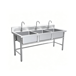 Fregadero Industrial de Acero Inoxidable de 1500 mm con Tres Compartimentos para Cocina Comercial, Restaurante, Cantina, Hospital, Escuela y Servicios de <span class=keywords><strong>Catering</strong></span> - Product Image 1