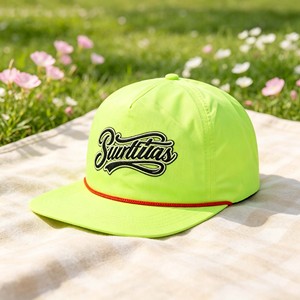 Oem High Quality Wholesale Custom Design Embroidery Logo <b>Mens</b> Women Cotton Sporty Hat <b>Flat</b> Brim Gorras 5 Panel Rope Snapback <b>Cap</b> - Product Image 1