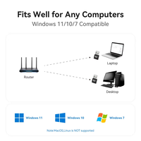 Tarjeta de Red Inalámbrica USB Mini WiFi6 de Alta Calidad, Sin Controladores, AX300 para Escritorio con Receptor, en Stock