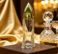 Bouteille de liqueur en verre personnalisée de 500 ml en forme de balle, bouchon doré de luxe, bouteille en verre vide transparente pour whisky, vodka, tequila, spiritueux