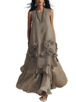 Robe courte de princesse élégante et transparente à manches longues évasées en dentelle blanche style sexy, taille haute, pour femme A1EK