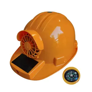 Capacete de segurança com luz led, painel solar de segurança para capacete com ventilador de segurança e resfriamento ao ar livre