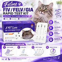 Kit de test rapide 3-en-1 vétérinaire FIV FeLV GIA pour animaux de compagnie : Antigène et anticorps félin, Giardia – Utilisation en clinique ou à domicile