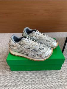 Высококачественные кроссовки Bottegas Venetas Orbit, повседневные кроссовки с низким верхом, серебристые кроссовки в стиле ретро, хлопковая модная обувь для ходьбы - Product Image 3