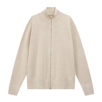 Cardigan chaud à col mi-haut et double fermeture à glissière pour hommes