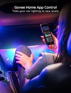Smart <span class=keywords><strong>RGBIC</strong></span> 2 líneas Interior Car Atmosphere <span class=keywords><strong>LED</strong></span> Strip Lights Diseño moderno con lámpara ambiental de cuerpo de plástico para Interior de coche - Product Image 5