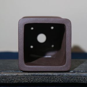 Maceta de Arcilla Morada, Forma Cuadrada, Hecha a Mano, para Bonsái, Uso en Escritorio - Product Image 4