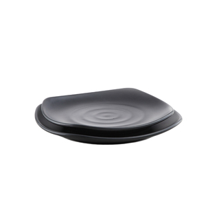 Wholesale plastic black serving dinner dish 100% melamine charger plate
