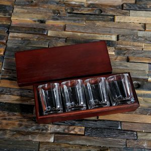 Grand coffret cadeau de pierres en verre cristallin, comprenant des verres à whisky, dans une boîte en pin, pour la retraite ou un mariage - Product Image 6