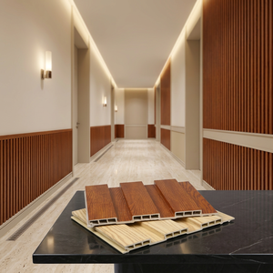 Panel de Pared WPC Acanalado para Pasillos de Apartamentos de Lujo, Resistente al Tráfico Intenso, Impermeable, Ignífugo, Protección de Pared para Torres de Condominios - Product Image 2