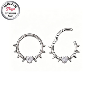 Bijoux de piercing nasal de haute qualité Freya pour bovins, anneau de nez en titane ASTM-F136 avec zircon, segment de septum, anneaux de nez pour vaches, pour femmes - Product Image 5