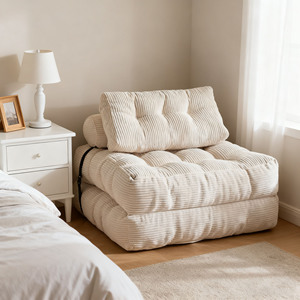 Sofá <span class=keywords><strong>Cama</strong></span> Plegable 3 en 1, Convertible, con Espuma Viscoelástica, Sillón Plegable para el <span class=keywords><strong>Suelo</strong></span>, Reposacabezas, Almohada, Chaise Longue Moderna - Product Image 1