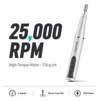 Perceuse à ongles électrique professionnelle HOWYEA 25000 tr/min, rechargeable, sans fil, portable, pour manucure et pédicure, pour ongles en acrylique