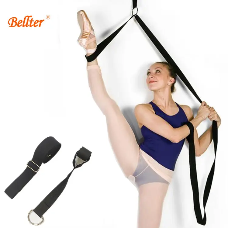 Door Flexibility Stretching Leg Strap Waist Leg Fitness Adjustable Belt with Door Anchor Handles