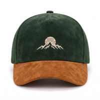 Casquettes de baseball en daim à 5 panneaux en gros, casquette snapback d'extérieur automne-hiver avec logo brodé 3D personnalisé