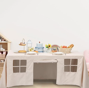 Carpa de juegos con mantel para niños, fortín, casa de juegos interior y exterior, castillo de princesa, para camping, fiestas de cumpleaños, cubierta decorativa y actividades - Product Image 6