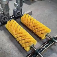 Brosse nettoyante motorisée à rouleaux pour convoyeur électrique, à largeur de bande variée, avec poils en nylon personnalisés, pour usine ciment