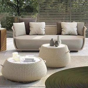 Outdoor Rattan Sofa Set U Shape Waterproof Garden Furniture For Villa Courtyard Balcony Terrace Sunroom - Product Image 3