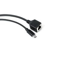 Câble répartiteur OEM RJ12 6P6C mâle vers USB Type C mâle et RJ12 femelle 1M Noir