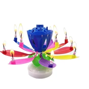 LBI21 하이 퀄리티 아트 양초 파라핀 왁스 친환경 매직 생일 파티 장식 노래와 불꽃 꽃 음악