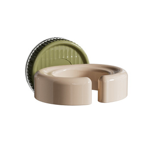 Soporte para secador de pelo con ventosa, soporte de pared para baño, duradero, montado en esquina, transparente, circular - Product Image 2