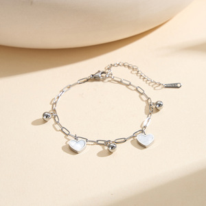 Elegant summer beach womens 18K PVD <b>Gold</b> Plating stainless steel Jewelry Shell Heart <b>Anklet</b> pendant for Girls - Product Image 5