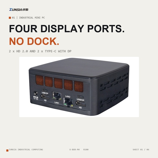 4 Display Ports Mini PC Core 11th Gen HD 2.0 Type-C with DP DDR4 M.2 2280 I226-V Metal Body Industrial Computer