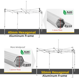 Tùy chỉnh thực hiện Logo in nhôm quảng cáo triển lãm thương mại lều với lông cờ bảng Bìa 10x10 Tán lều - Product Image 5