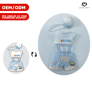 Custom Design Available Multi-size Optional Korean Campus Plaid Polo Plush Toy <strong>Outfit</strong> - Product Image 5