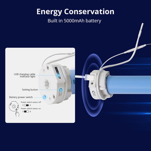 Zemismart Matter Thread Zebra Motorized Blind System Battery <strong>Roller</strong> <strong>Motor</strong> Smart <strong>Roller</strong> Shade Blinds <strong>Motor</strong> with Built-in Batter - Product Image 5