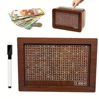 Artisanat en bois tirelire vente chaude pièce économie boîte de rangement maison décorative 1000 EURO tirelire enfants cadeaux en bois tirelire