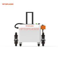 Limpiador Láser de Pulso de 500W con Diseño de Carro, Refrigerado por Aire, para Eliminar Óxido en Equipos de Construcción, con Tanques Grandes y Ruedas Industriales