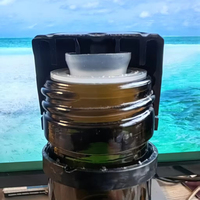 Bouchon à vis et verseur anti-effraction en plastique noir de 31.5mm pour bouteilles en verre d'olive