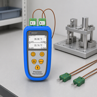 Termometer Input Termokopel Tipe K 224TC/K Meter Suhu Digital Dua Kanal untuk Pengukuran Suhu Laboratorium