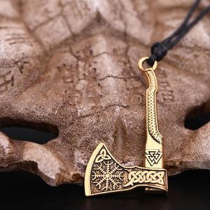 قلادة على شكل فأس سلافي من Myshape، تميمة بعقدة سلتيكية، قلادات حبلية بنمط فالكنوت الإسكندنافي للرجال، مجوهرات بانك عتيقة، هدايا - Product Image 6
