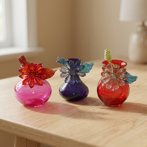 Bocaux à bougies en verre fantaisie de couleur personnalisée avec motif floral pour la décoration de la maison, supports à bougies vides - Product Image 3