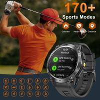Nouvelle montre connectée GPS K76C avec lampe de poche, boussole, altimètre barométrique, étanche 3ATM, montre connectée de sport et de fitness pour hommes