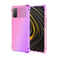 Anti-choque cambio gradiente suave de tpu teléfono caso de la contraportada del teléfono para xiaomi poco m3