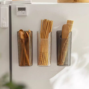 Wall Mounted <b>Cutlery</b> <b>Storage</b> Box Transparent Rectangle No Drill Multipurpose Kitchen Organizer - Product Image 4
