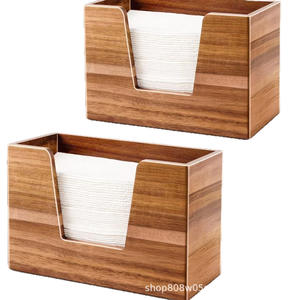 กล่องใส่กระดาษทิชชูไม้ สีไม้ธรรมชาติ ที่ใส่กระดาษเช็ดปากไม้เนื้อแข็ง สำหรับใช้ในบ้าน ห้องน้ำ โรงแรม ร้านอาหาร ห้องนั่งเล่น - Product Image 1