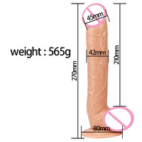 Gros gode féminin simulé avec ventouse Appareil de massage doux pour produits sexuels pour adultes Outil de masturbation pour femmes
