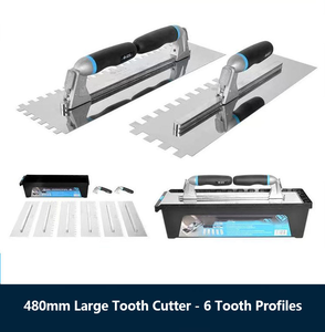 Truelle dentelée extra longue de 480 mm en acier inoxydable, couteau à plâtrer pour la pose de carreaux, truelle à dents allongées pour le plâtrage/la maçonnerie - Product Image 3