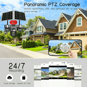 Caméra <span class=keywords><strong>solaire</strong></span> 4G SIM ShooCam Real 4Lens 4screen 20MP avec vision nocturne couleur, panoramique 360°, 3 PTZ, audio bidirectionnel, IP66 - Product Image 3