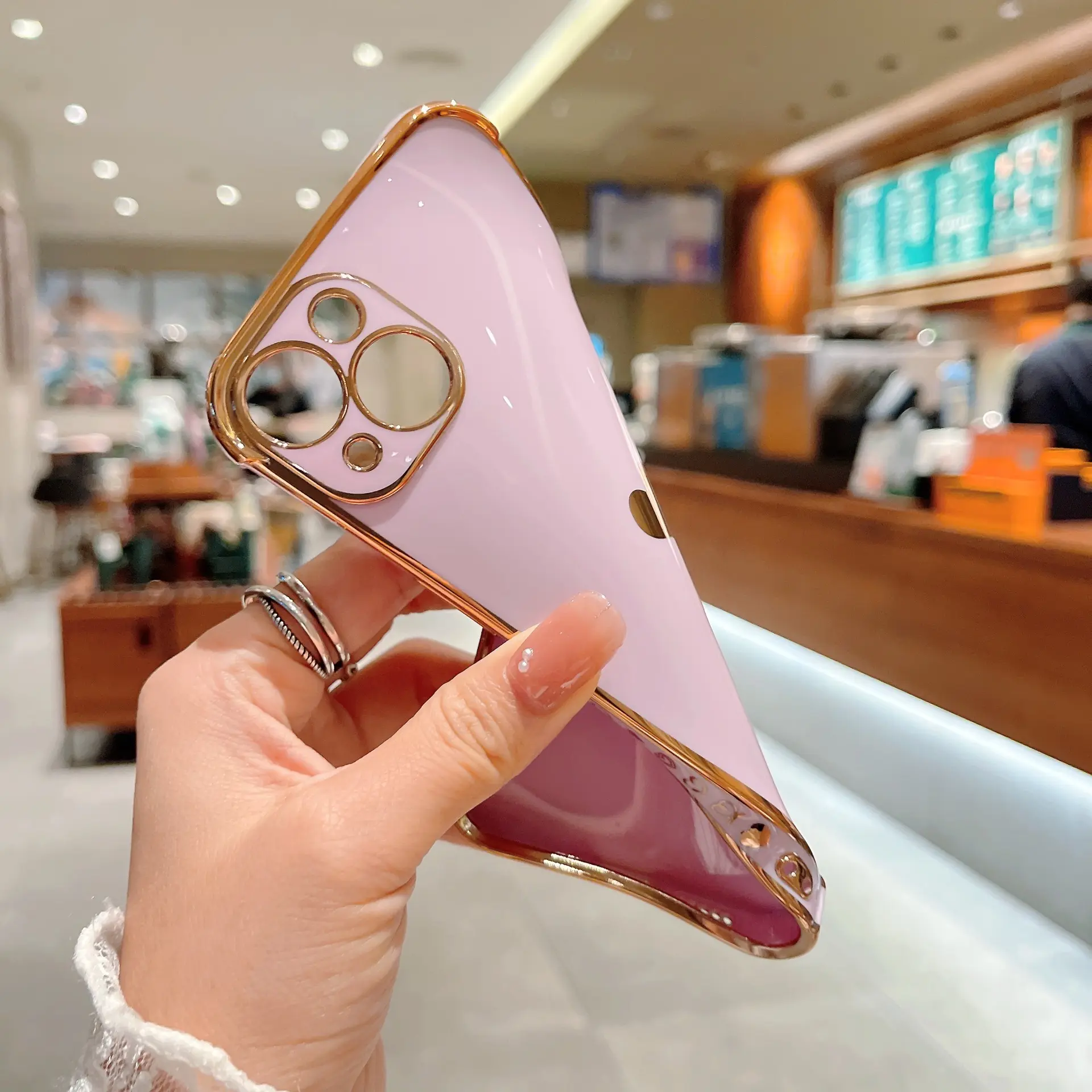 Stylish Cute Girls Side Heart Pattern Plating TPU Phone Case Love Heart Shaped Phone Cover for iPhone 14 13 12 11