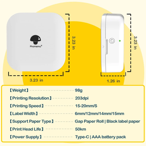Mini stampante portatile senza fili Mini stampante portatile senza fili blu dente stampante prezzo di stampa di etichette per le piccole imprese - Product Image 3