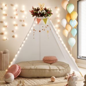 Tente <span class=keywords><strong>tipi</strong></span> géante de 7' à 5 côtés en toile de coton blanche, tente <span class=keywords><strong>tipi</strong></span> pour enfants, tente <span class=keywords><strong>tipi</strong></span> intérieure et extérieure, tente <span class=keywords><strong>tipi</strong></span> pour adultes pour fête, mariage - Product Image 2