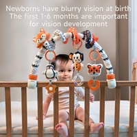 Tumama enfants 2025 nouveauté noir blanc animaux en peluche poussette suspendu jouet pince renard sensoriel bébé activité landau spirale jouets