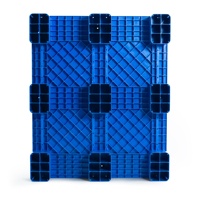 Palette en plastique recyclé HDPE robuste pour la logistique, simple face, 9 pieds, empilable, entrée 4 directions, capacité de charge de 4 tonnes, palette d'expédition