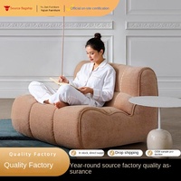 Fauteuil décontracté en tissu chenille à motif chien, mousse haute densité, mobile, tons crème, pour chambre à coucher, directement de l'usine