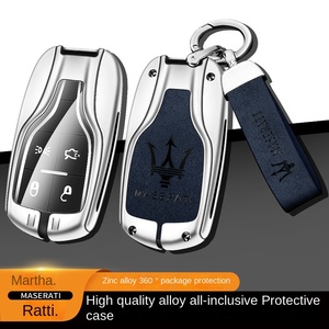 Housse de <span class=keywords><strong>clé</strong></span> de voiture en cuir véritable <span class=keywords><strong>Maserati</strong></span>, étui à <span class=keywords><strong>clé</strong></span> haut de gamme avec boucle, compatible Levante GT Ghibli, pour homme et femme, en alliage de zinc CN/GUA CK-2510201 - Product Image 4